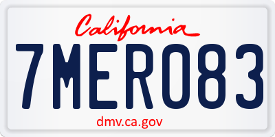 CA license plate 7MER083