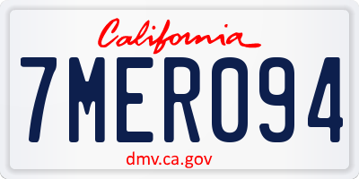 CA license plate 7MER094