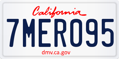 CA license plate 7MER095