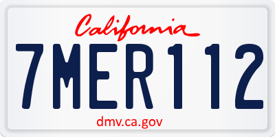 CA license plate 7MER112