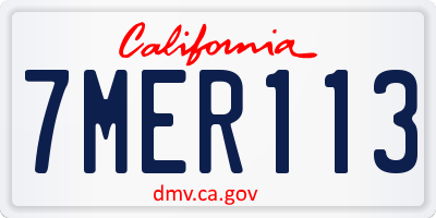 CA license plate 7MER113