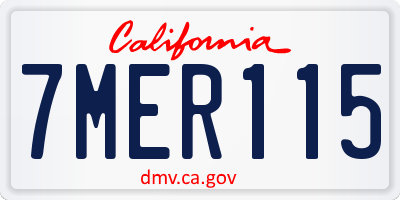 CA license plate 7MER115