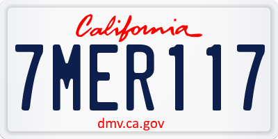 CA license plate 7MER117