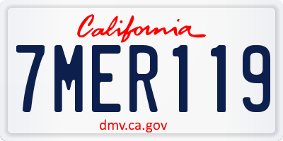 CA license plate 7MER119