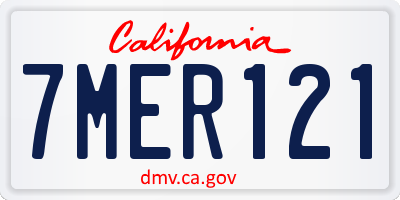 CA license plate 7MER121