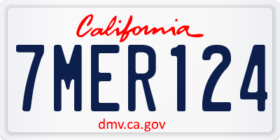 CA license plate 7MER124