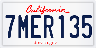 CA license plate 7MER135