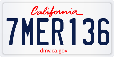 CA license plate 7MER136