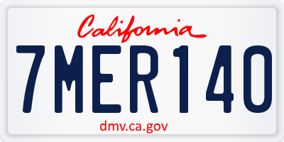 CA license plate 7MER140