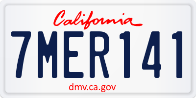 CA license plate 7MER141