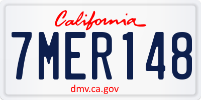 CA license plate 7MER148