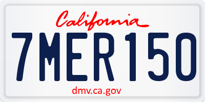 CA license plate 7MER150