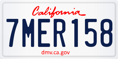 CA license plate 7MER158
