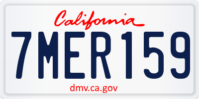 CA license plate 7MER159
