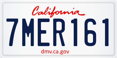 CA license plate 7MER161