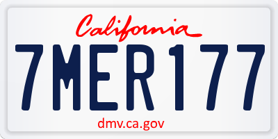 CA license plate 7MER177