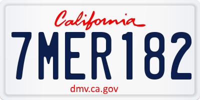 CA license plate 7MER182
