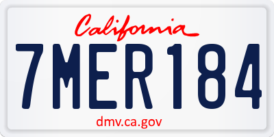 CA license plate 7MER184