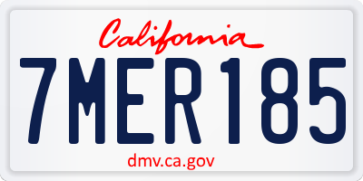 CA license plate 7MER185
