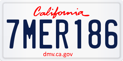 CA license plate 7MER186