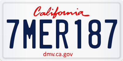 CA license plate 7MER187