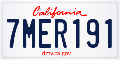CA license plate 7MER191