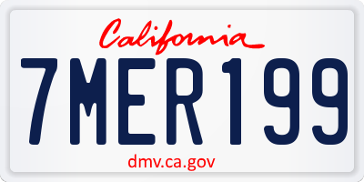 CA license plate 7MER199