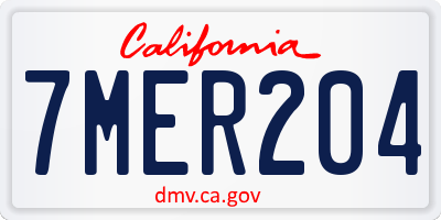 CA license plate 7MER204