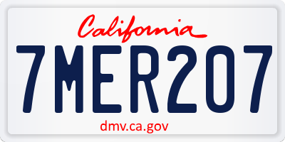 CA license plate 7MER207