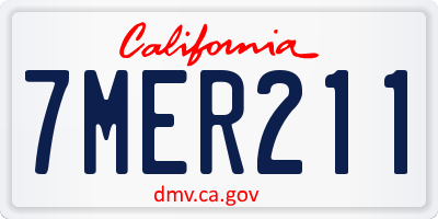 CA license plate 7MER211