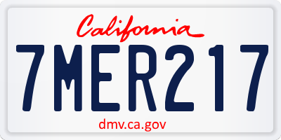 CA license plate 7MER217