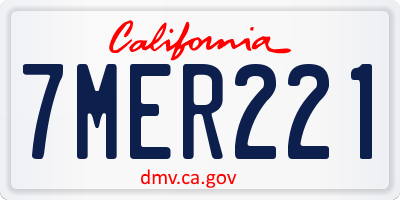 CA license plate 7MER221