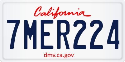 CA license plate 7MER224