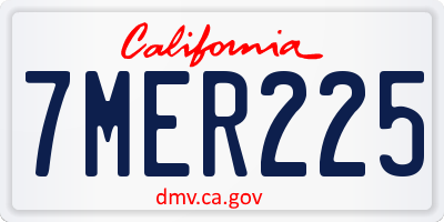 CA license plate 7MER225