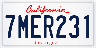 CA license plate 7MER231