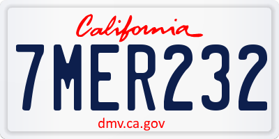 CA license plate 7MER232