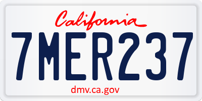 CA license plate 7MER237