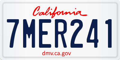 CA license plate 7MER241