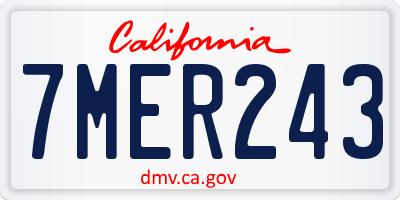 CA license plate 7MER243