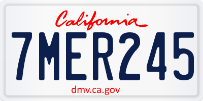 CA license plate 7MER245