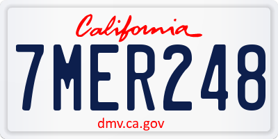 CA license plate 7MER248