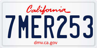 CA license plate 7MER253