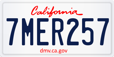 CA license plate 7MER257
