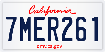 CA license plate 7MER261