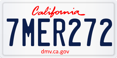 CA license plate 7MER272