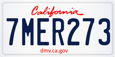 CA license plate 7MER273