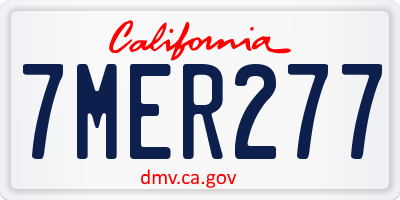 CA license plate 7MER277
