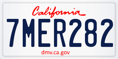 CA license plate 7MER282