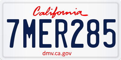 CA license plate 7MER285