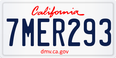 CA license plate 7MER293